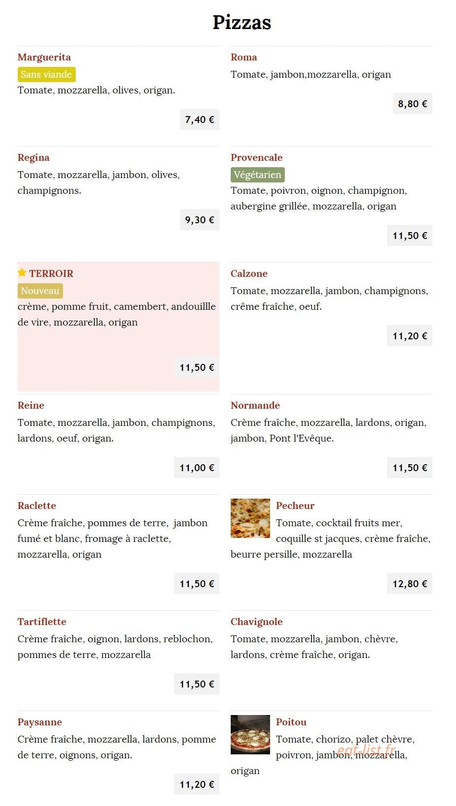 L' Arc — carte page 1