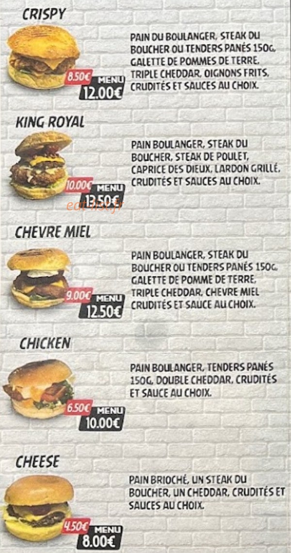 King Food — carte page 2
