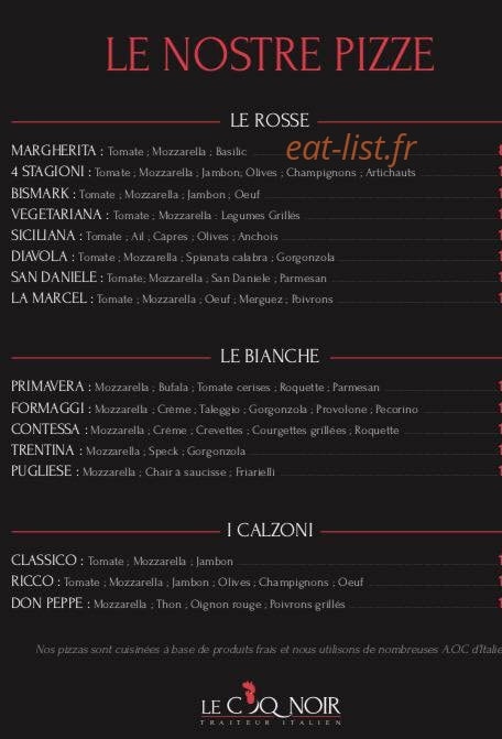 Le Coq noir — carte page 1