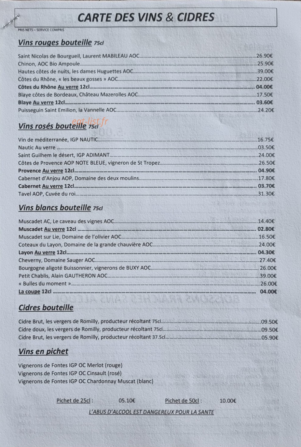 Chez Charl'au — carte page 3