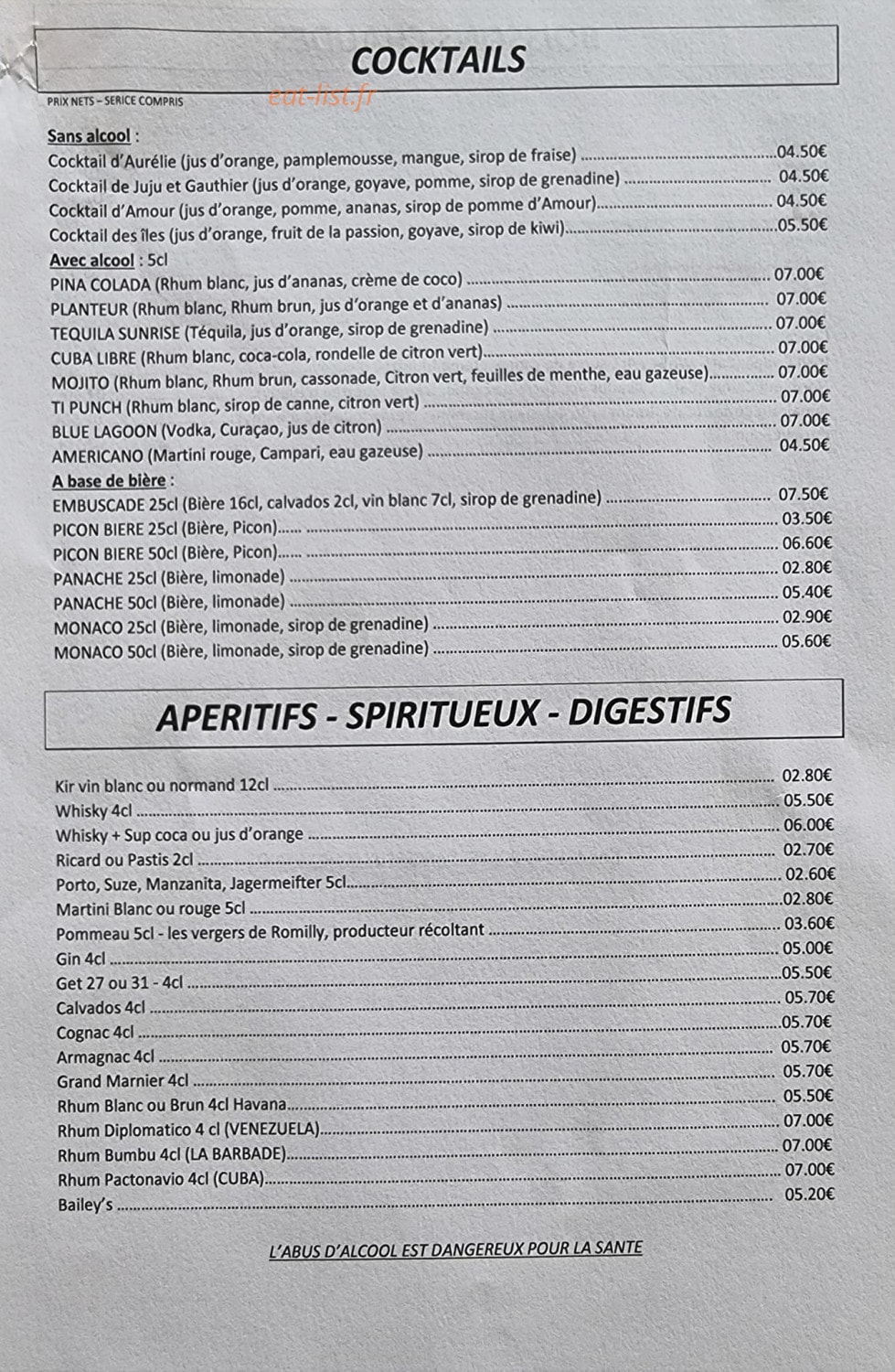 Chez Charl'au — carte page 5