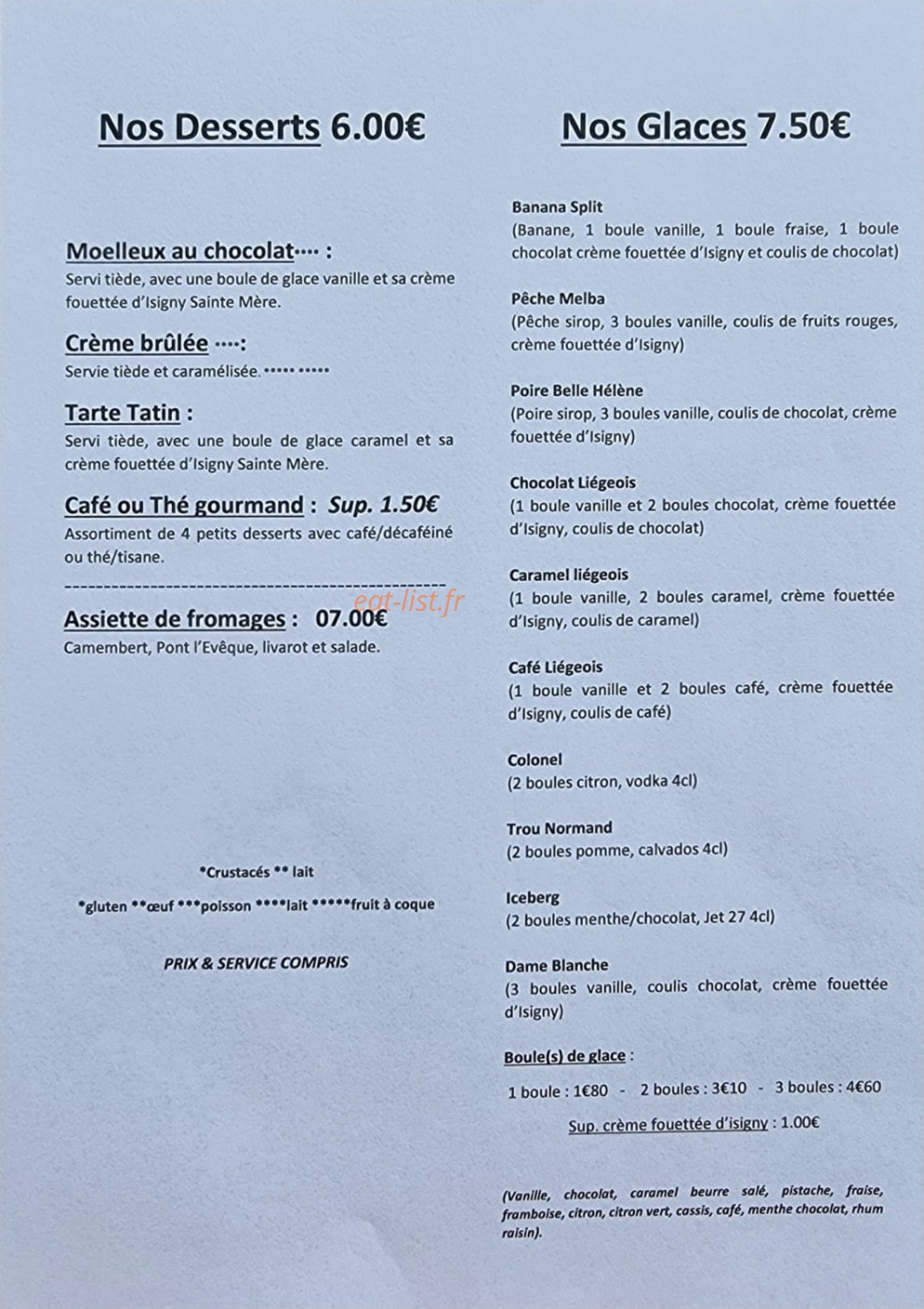 Chez Charl'au — carte page 2