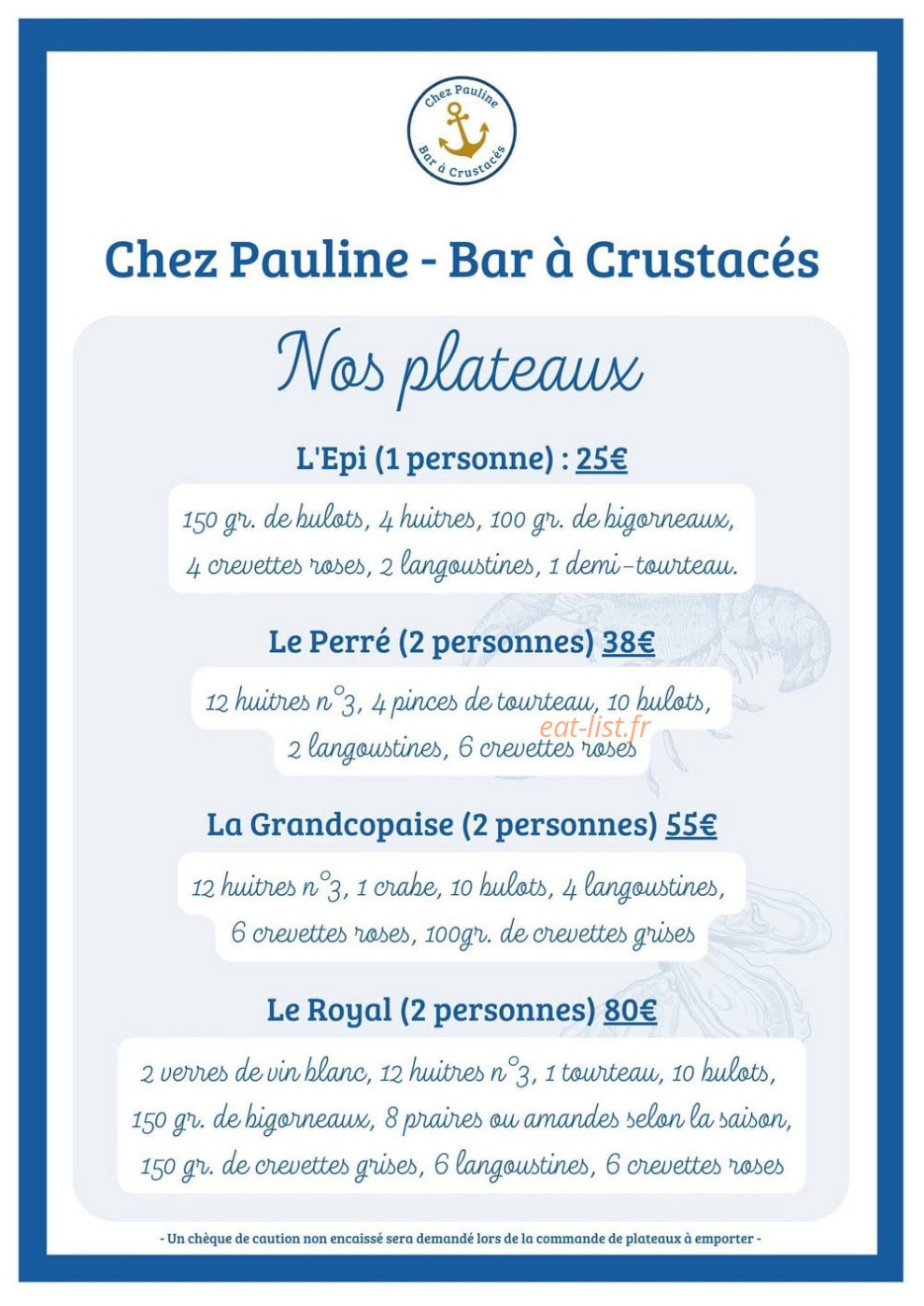 Chez Pauline — carte page 3