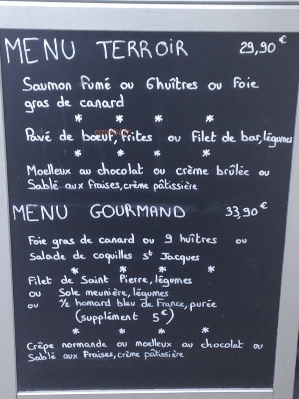 Au Comptoir Gourmand — carte page 2