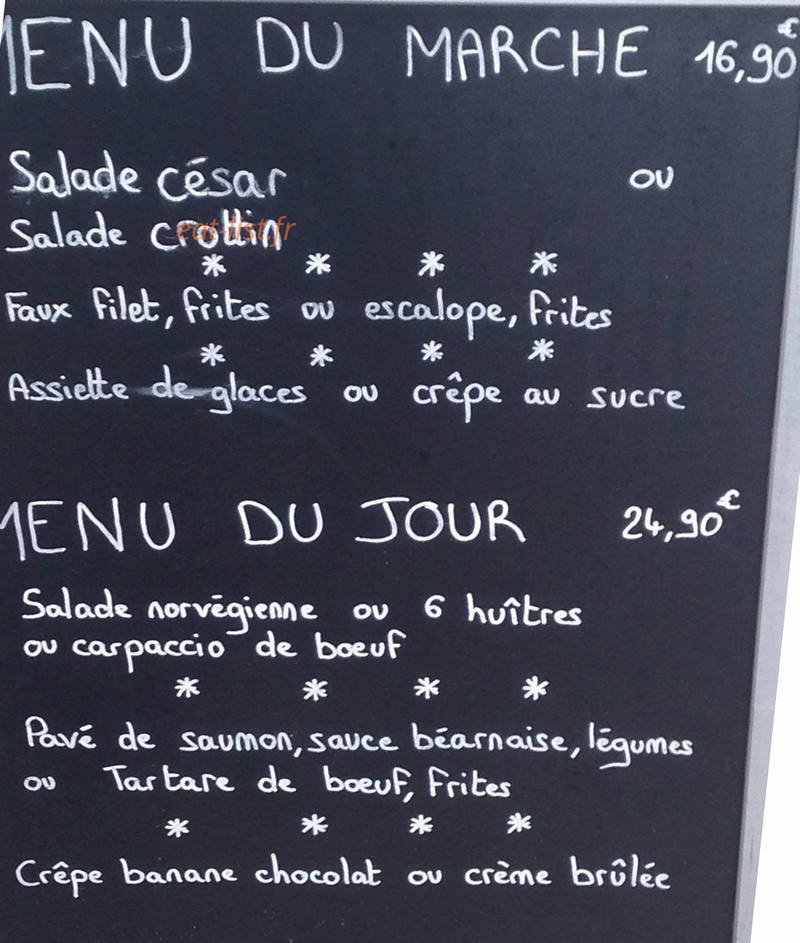 Au Comptoir Gourmand — carte page 3