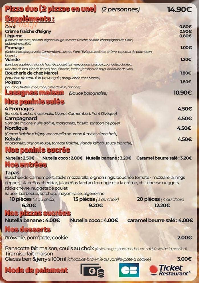 La cabane à pizza — carte page 2