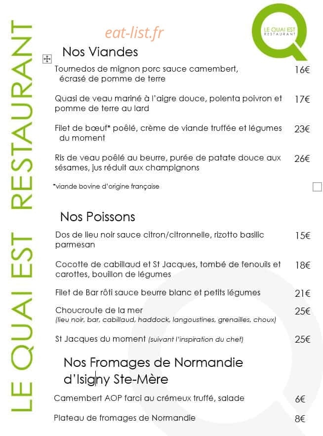 Le Quai Est — carte page 6