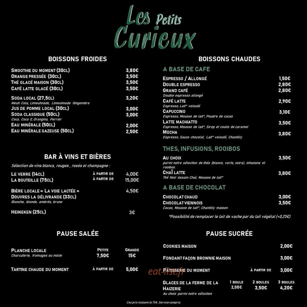 Les Petits Curieux — carte page 1