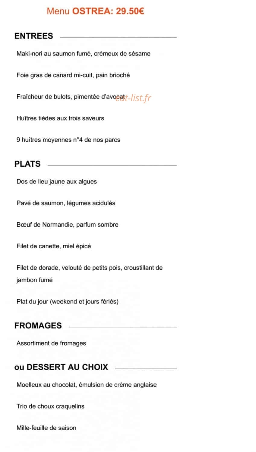 Restaurant de l'Île — carte page 1