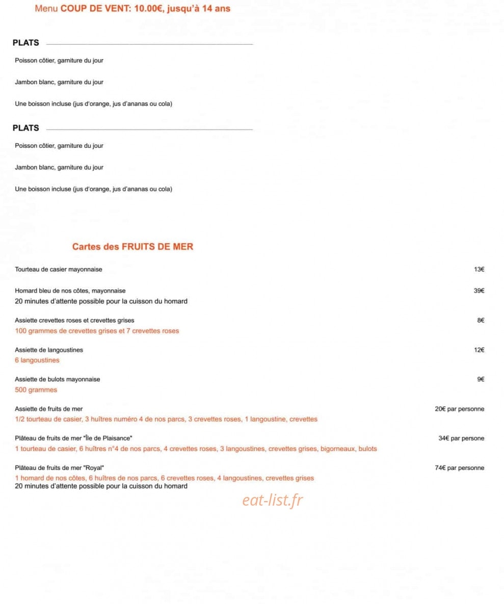 Restaurant de l'Île — carte page 3