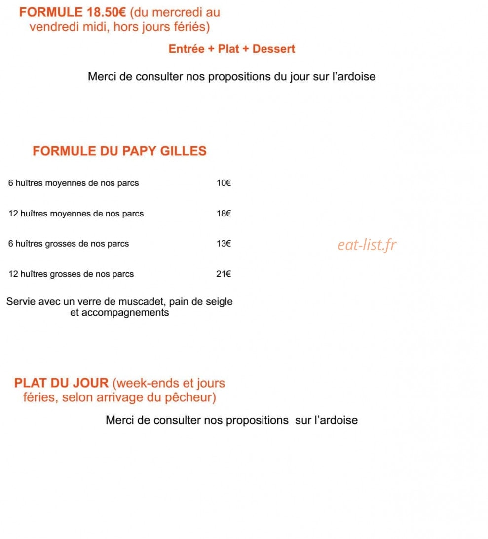 Restaurant de l'Île — carte page 2