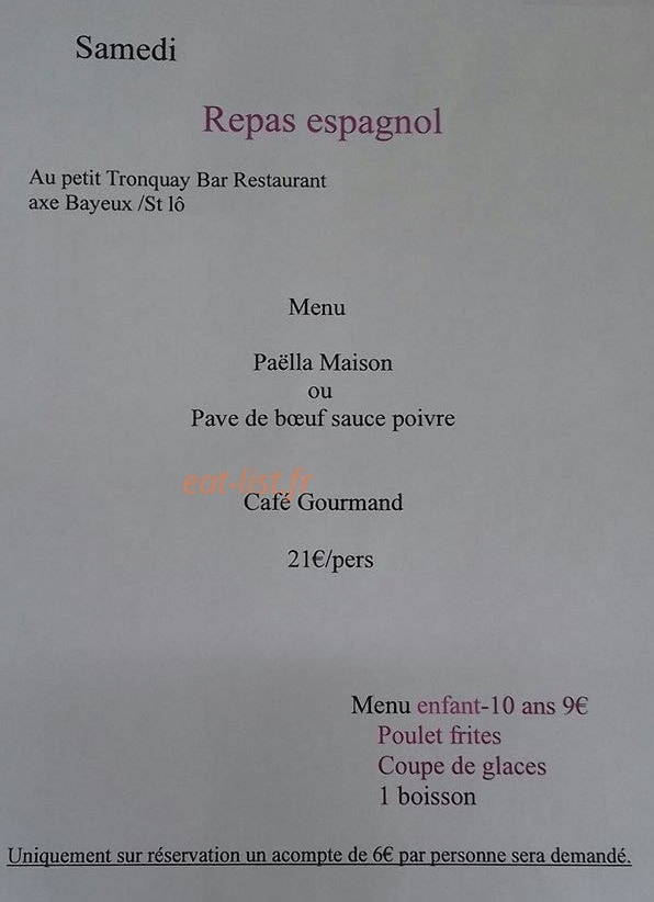 Au petit tronquay — carte page 1