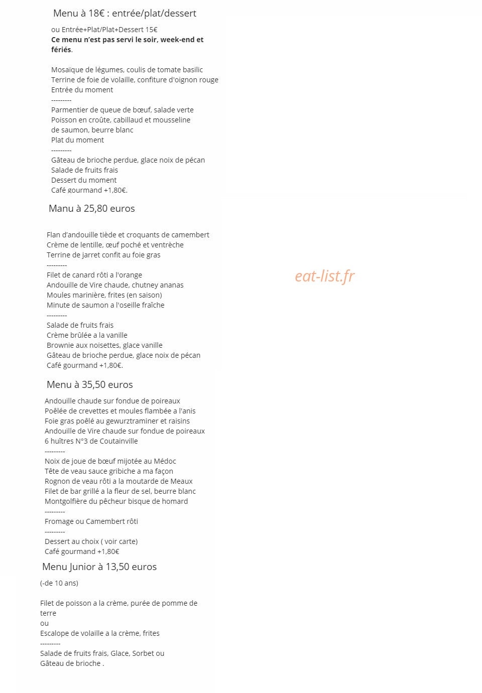 Au Vrai Normand — carte page 2