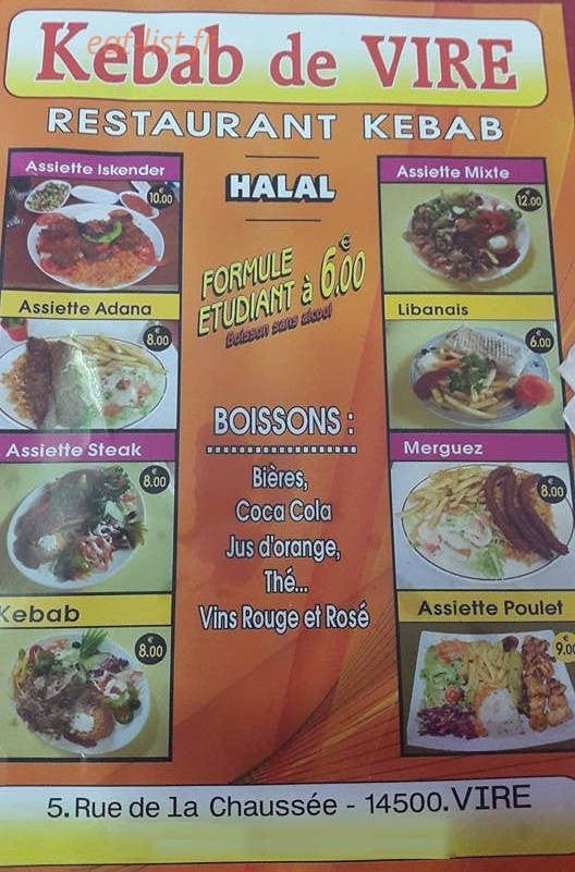 Kebab de Vire — carte page 1