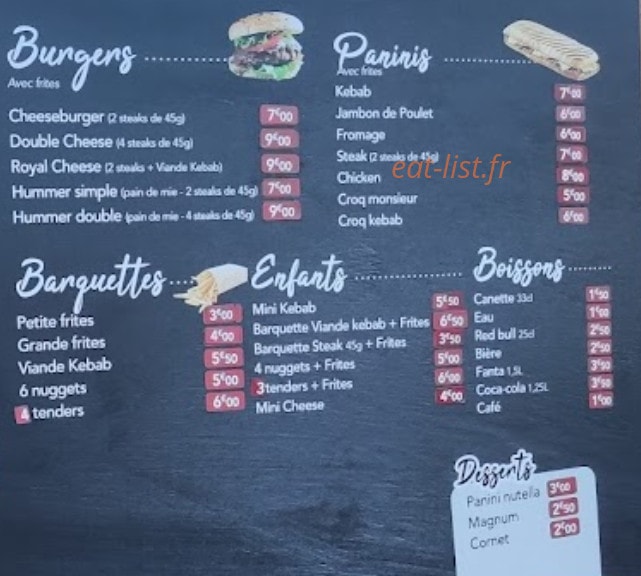 Le Camelia Kebab — carte page 3
