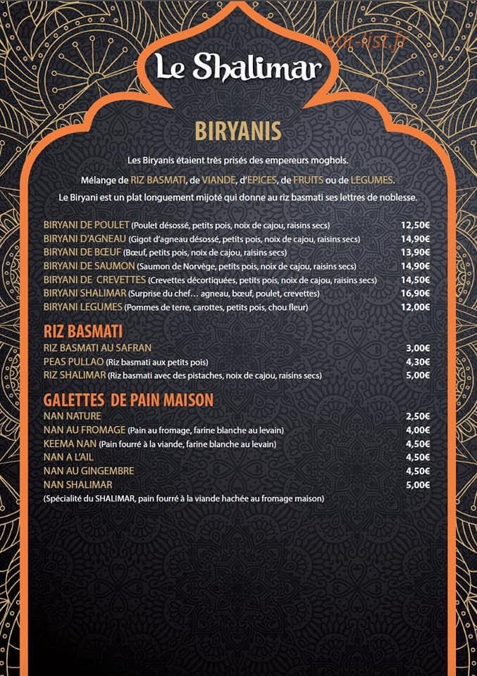 Le Shalimar — carte page 4