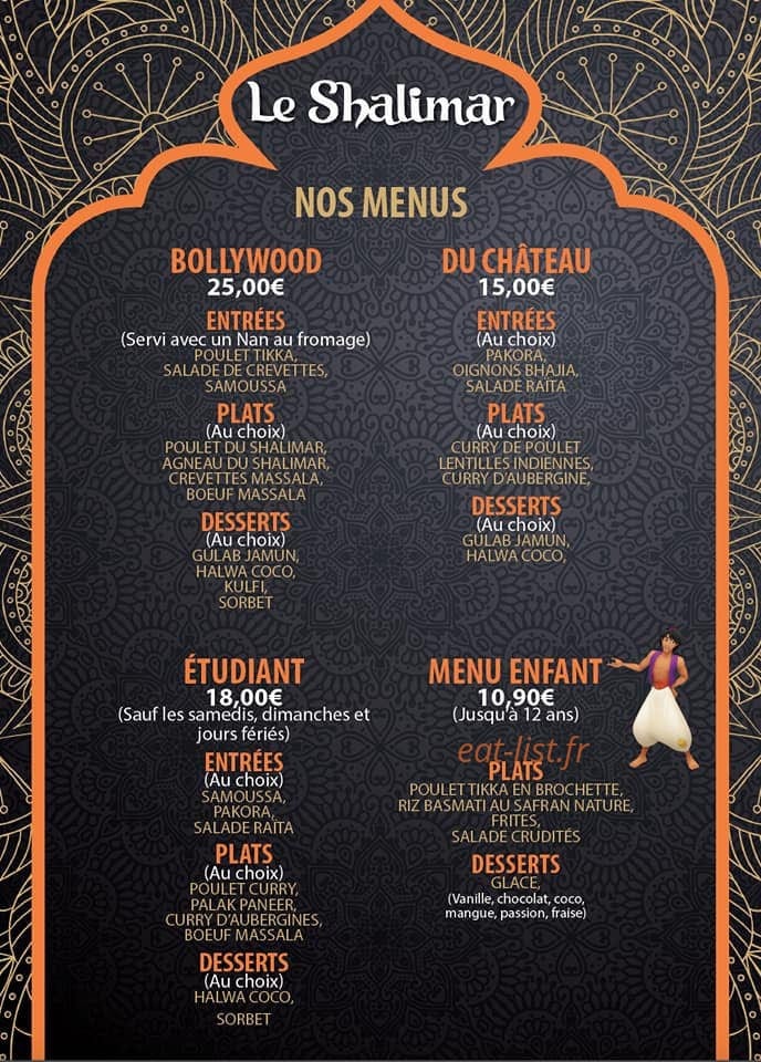 Le Shalimar — carte page 6