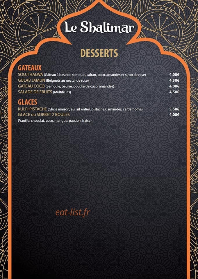 Le Shalimar — carte page 5