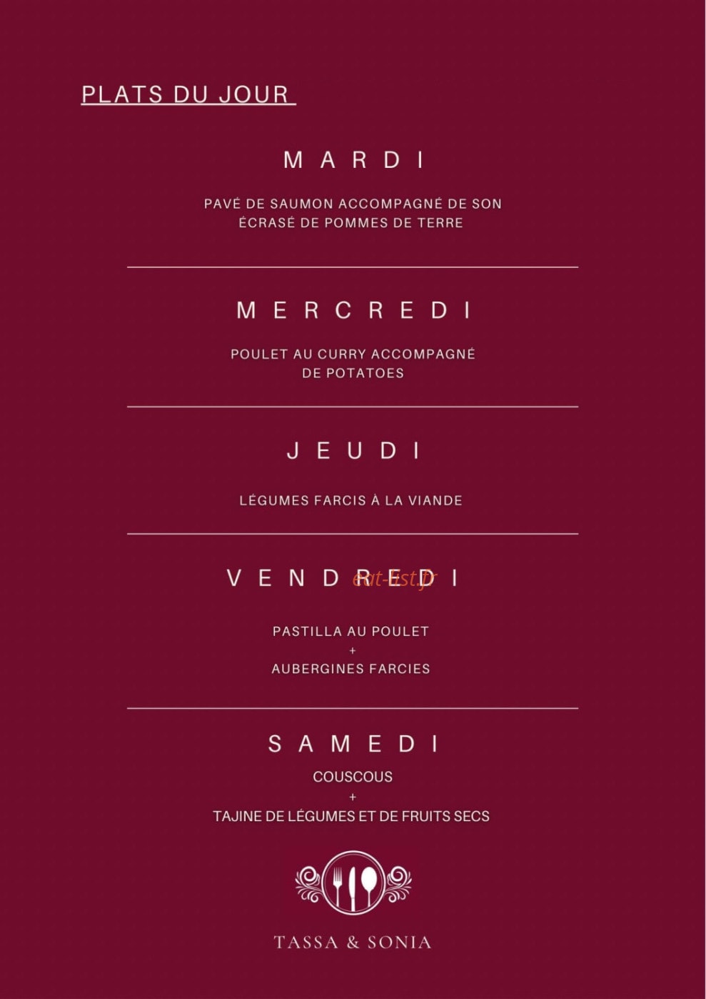 Tassa & Sonia — carte page 1