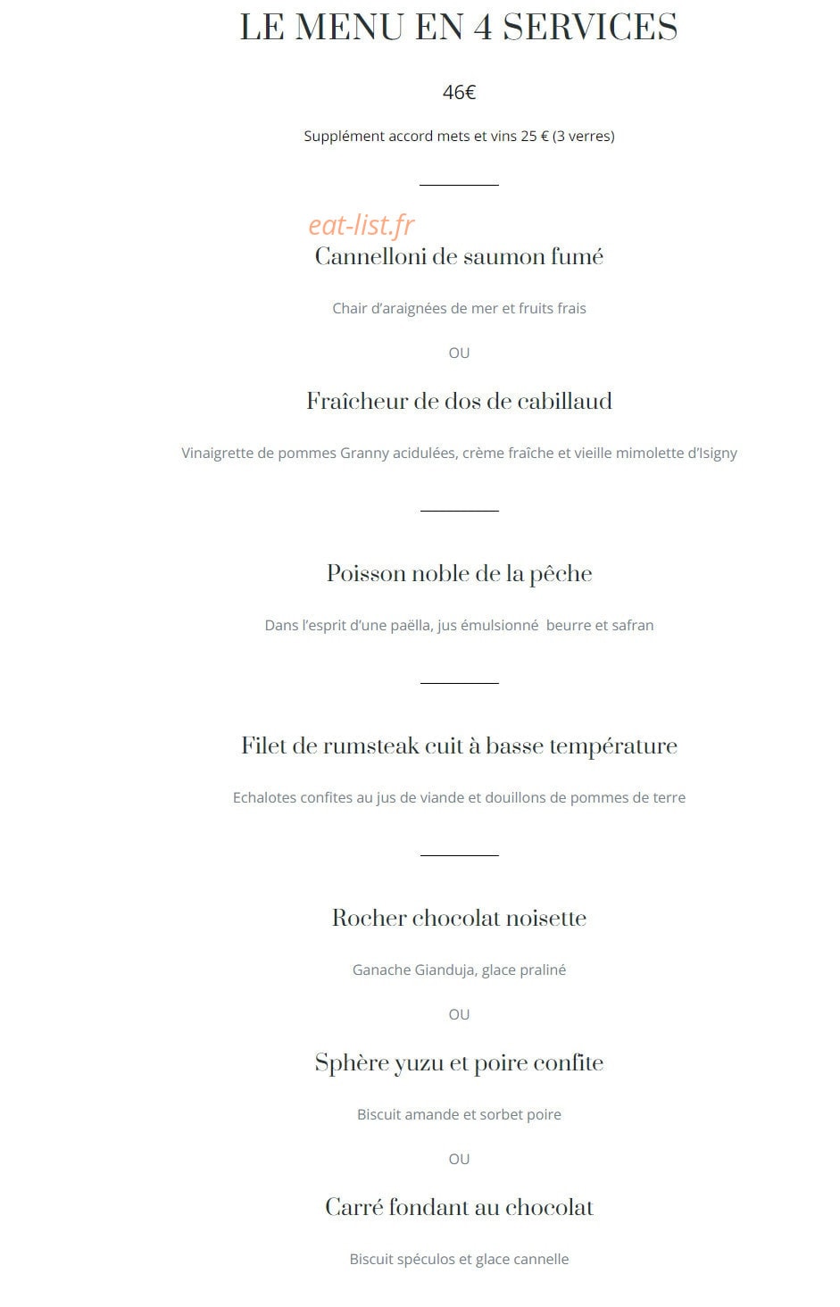 L'Atelier du Goût — carte page 2