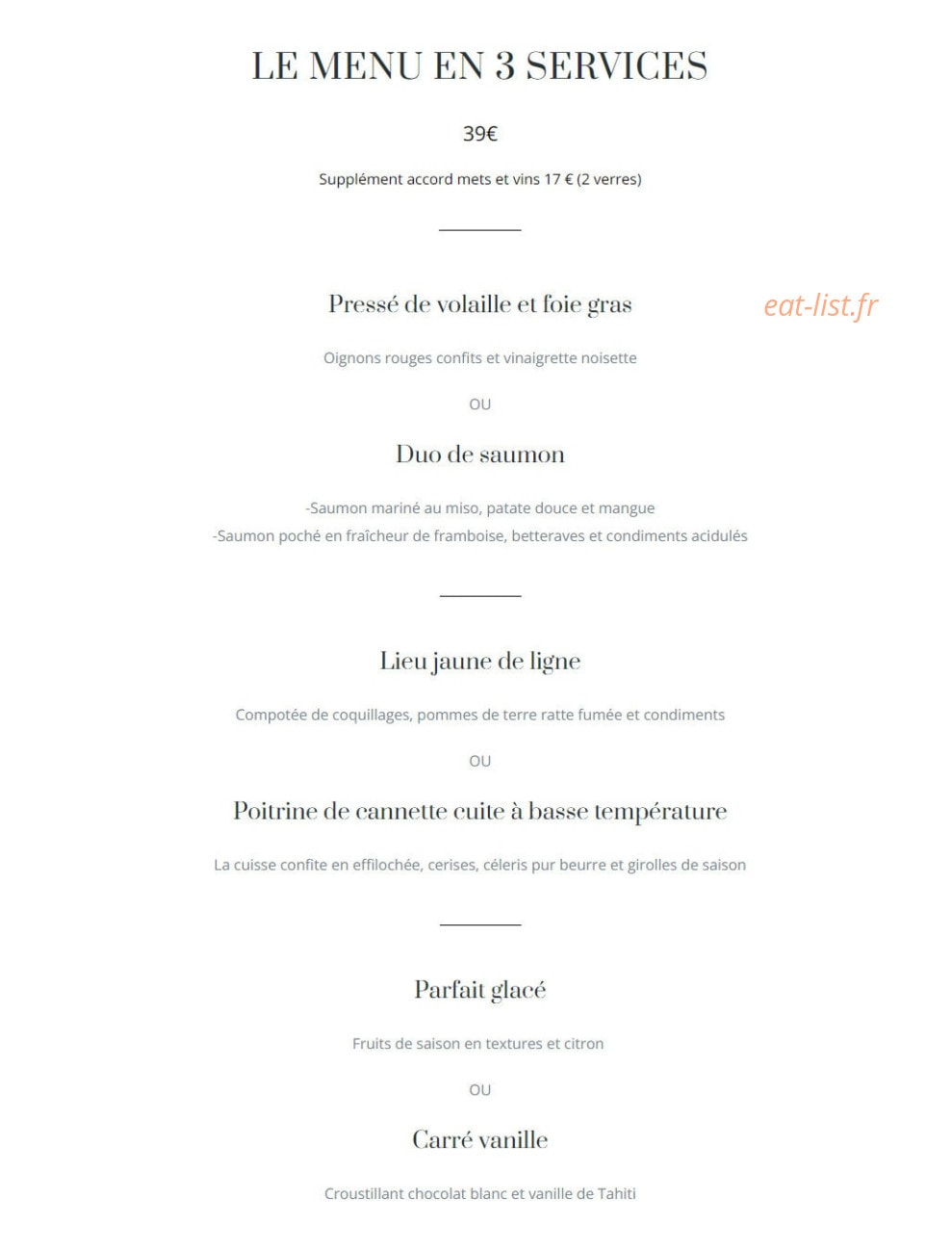 L'Atelier du Goût — carte page 1