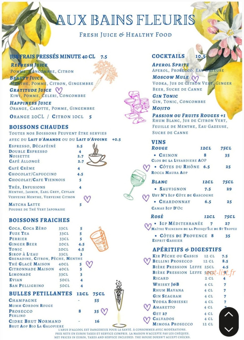 Aux Bains Fleuris — carte page 2