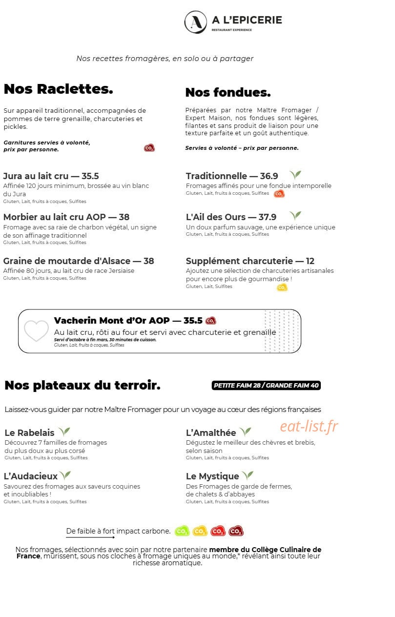 A l'Epicerie — carte page 5