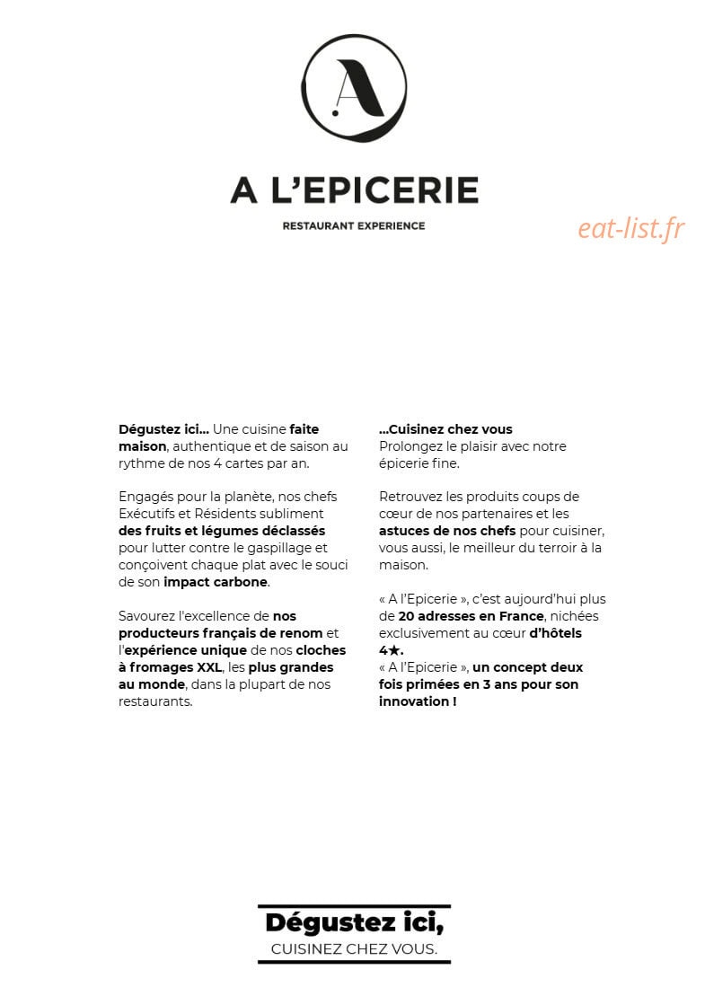 A l'Epicerie — carte page 2