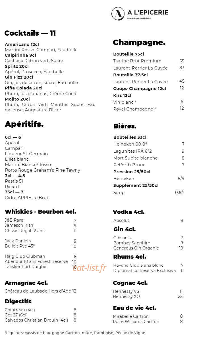 A l'Epicerie — carte page 7