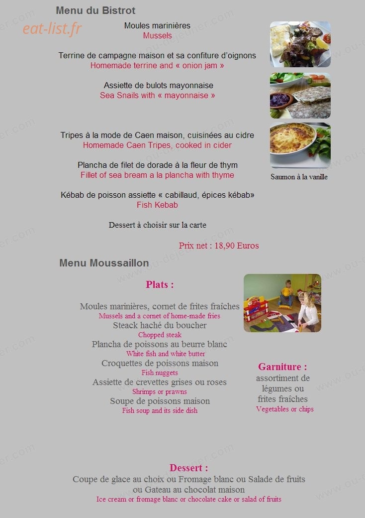 Le Bistrot d'à Coté — carte page 2