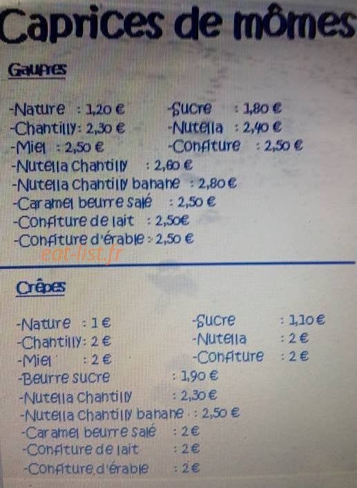 Caprices De Mômes — carte page 2