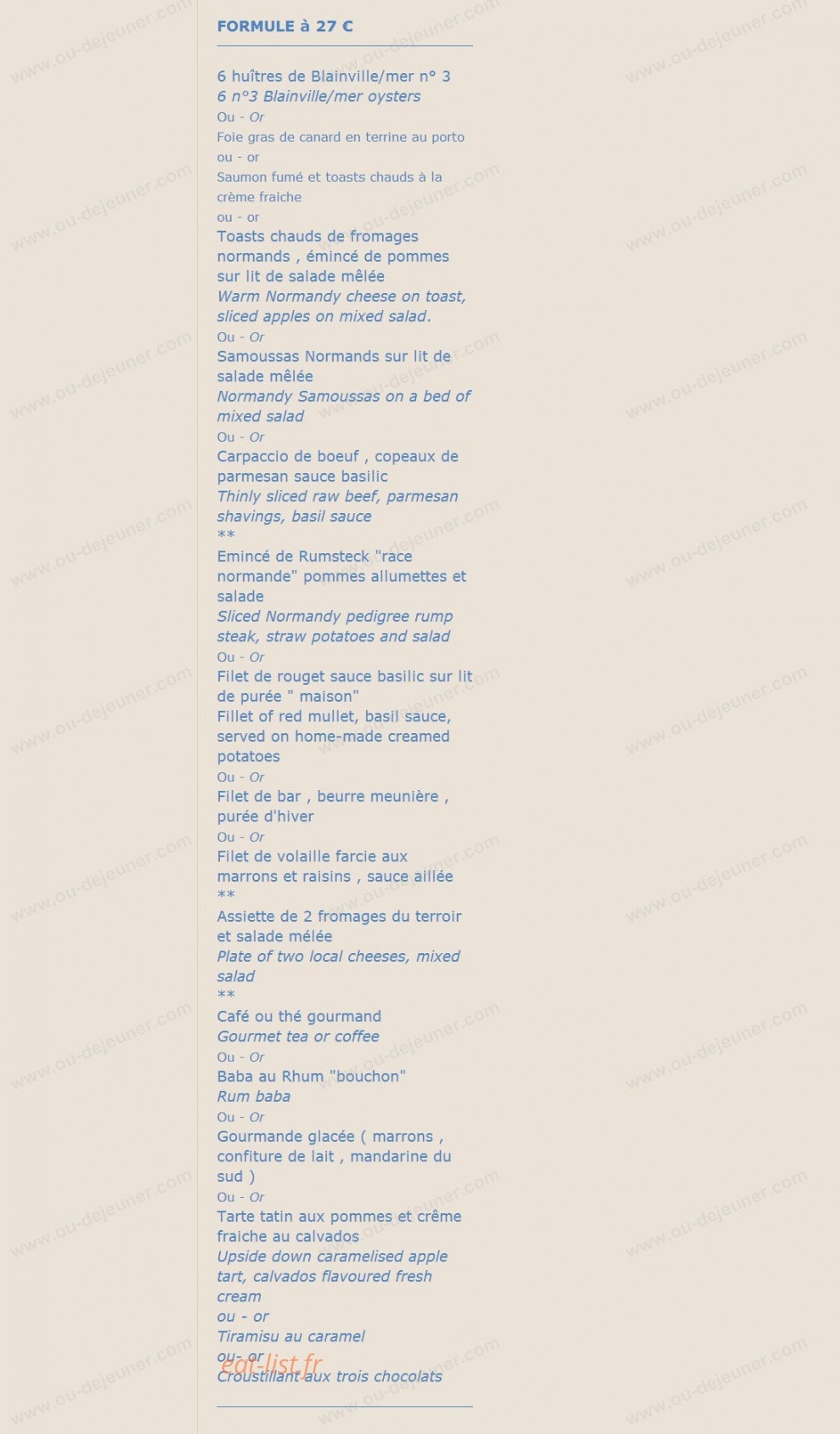 Le Beau Rivage — carte page 3
