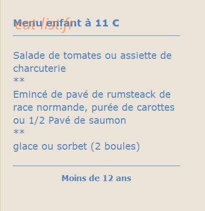 Le Beau Rivage — carte page 1