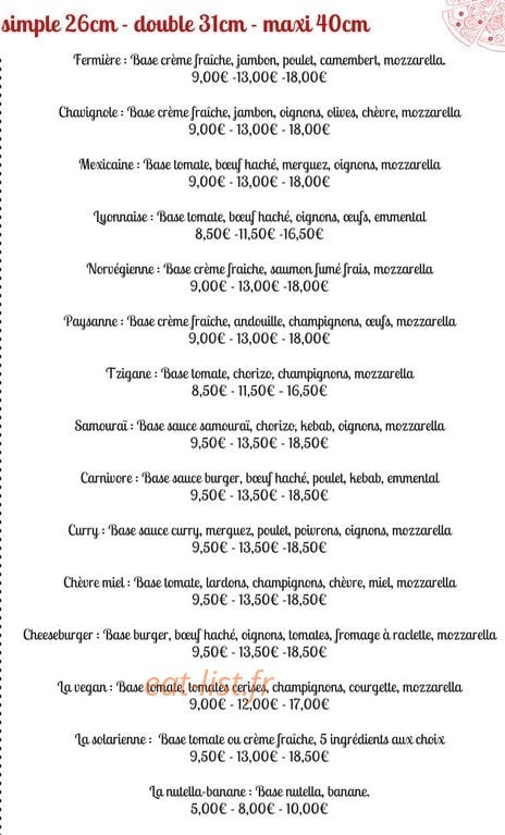 Pizzeria Le P'tit Roméa — carte page 2