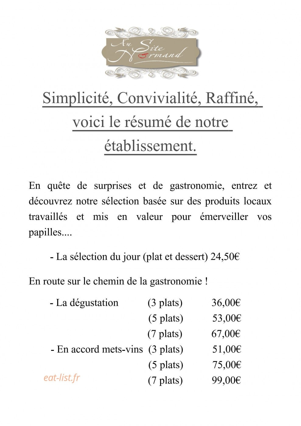Au Site Normand — carte page 1