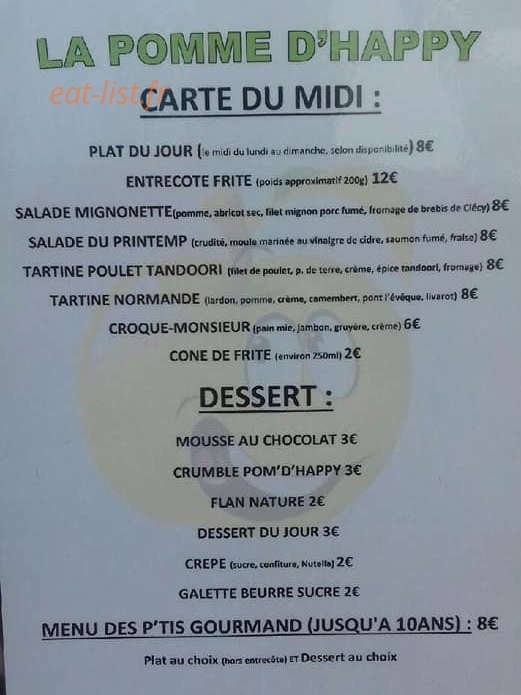 La Pomme D'Happy — carte page 1