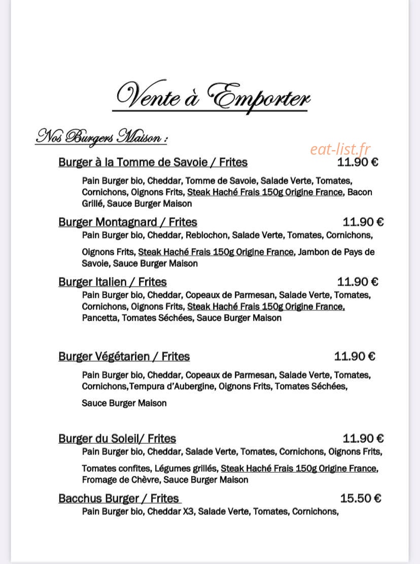 Bacchus et Marmitons — carte page 5