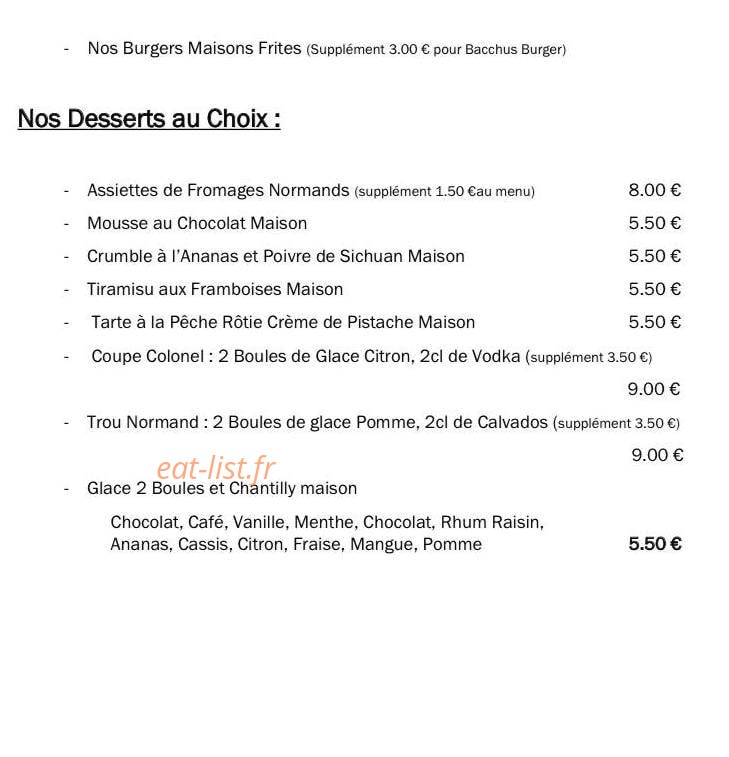 Bacchus et Marmitons — carte page 4