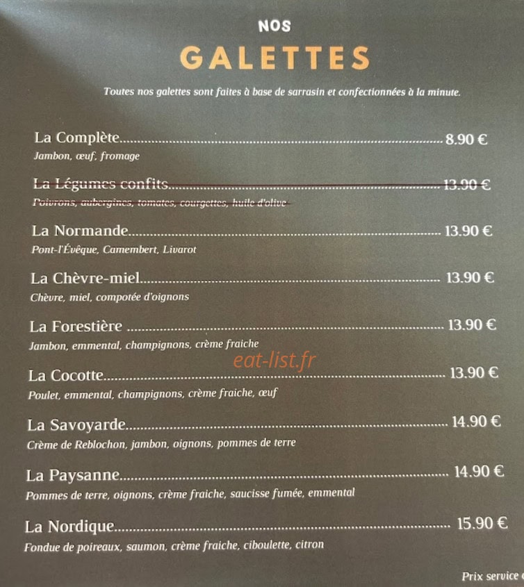 Bistrot June — carte page 2