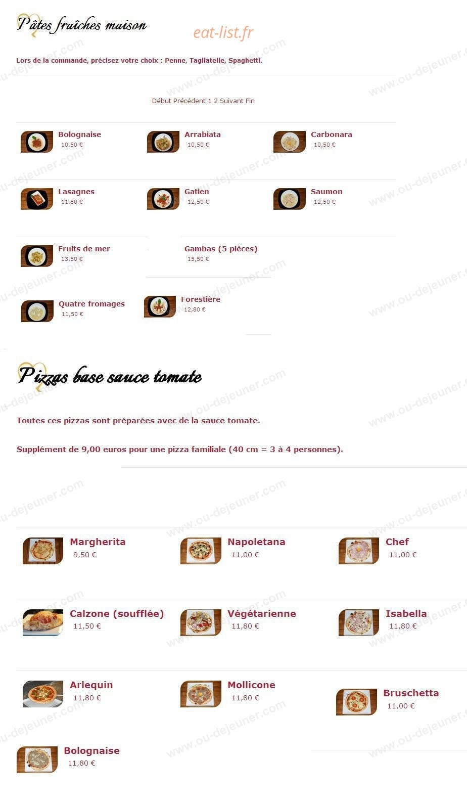 Amoretto — carte page 2