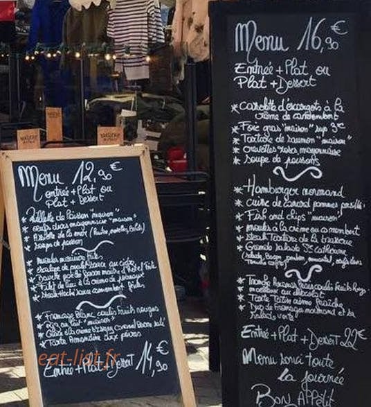 Brasserie de l'Eglise — carte page 1