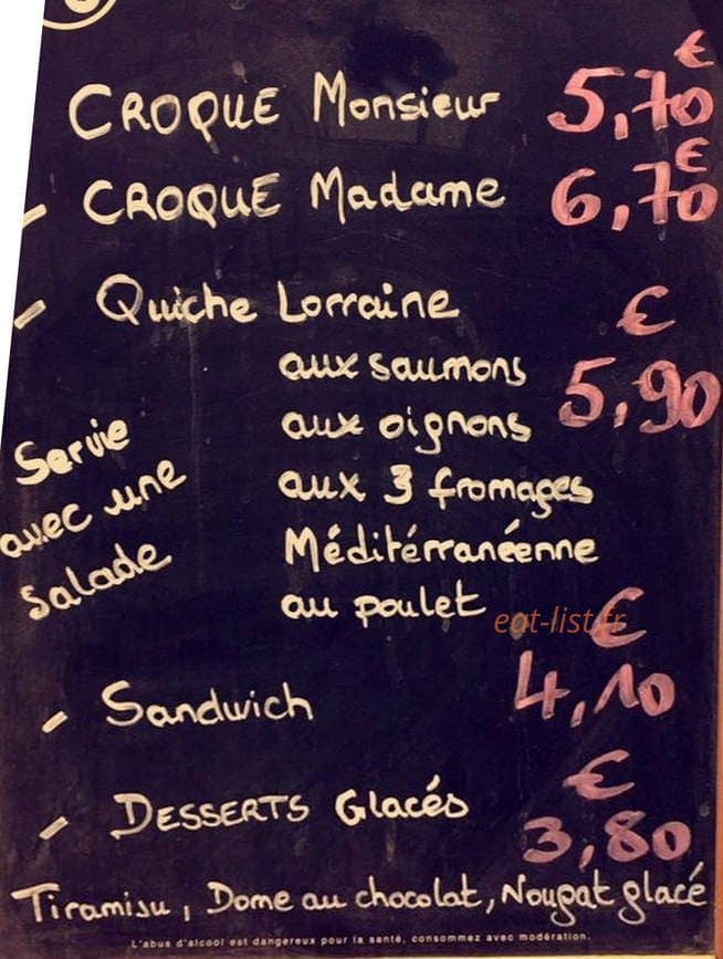 Café Le Moderne — carte page 1