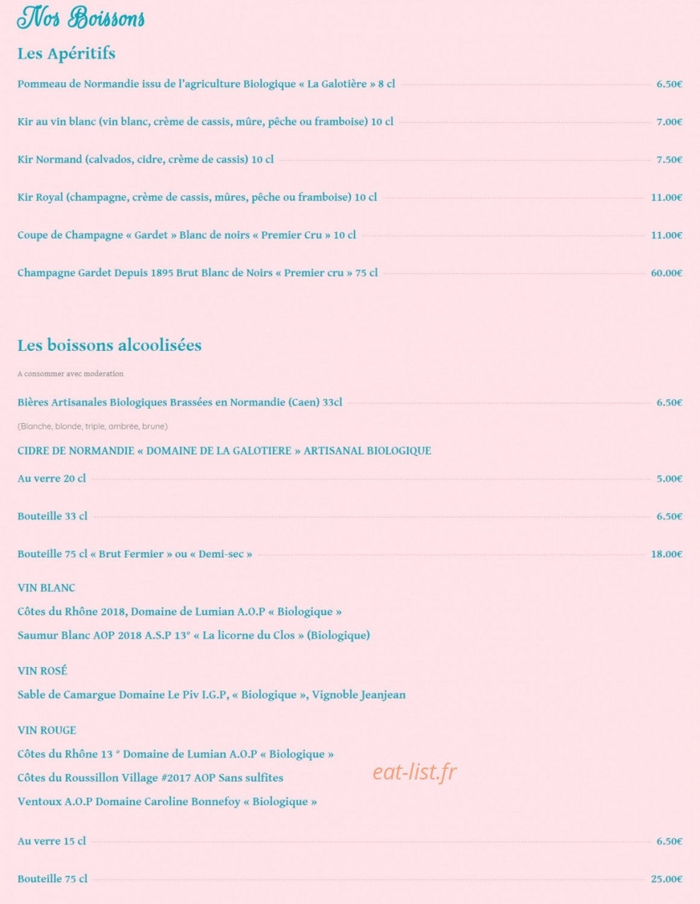 Cakes et gourmandises — carte page 4
