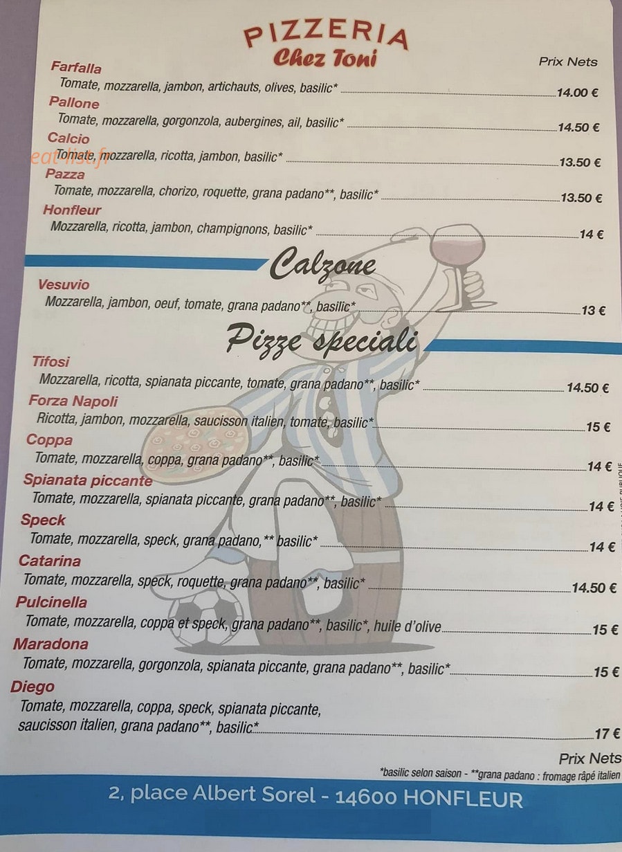 Chez Toni — carte page 2