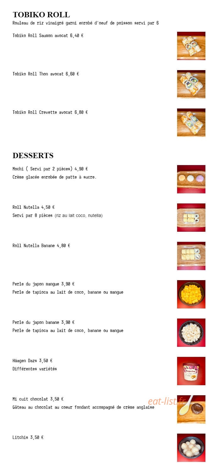Fuji Sushi — carte page 17