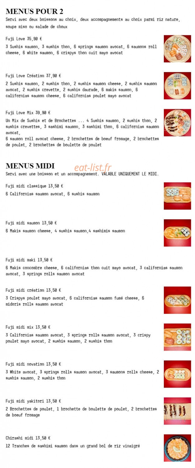 Fuji Sushi — carte page 3