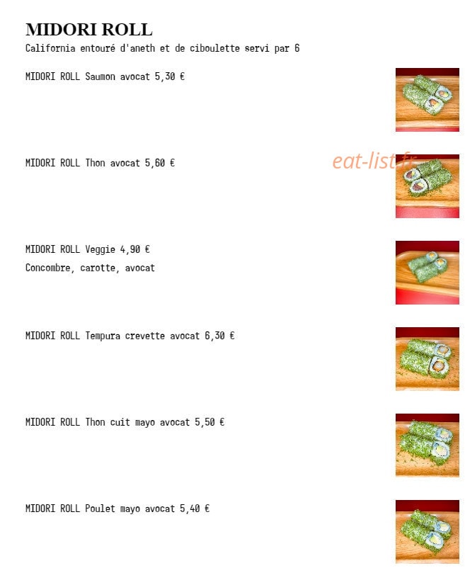 Fuji Sushi — carte page 9