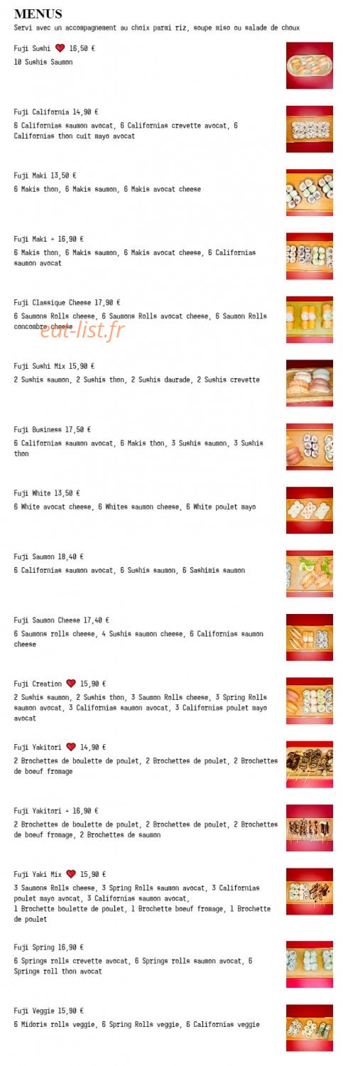 Fuji Sushi — carte page 2