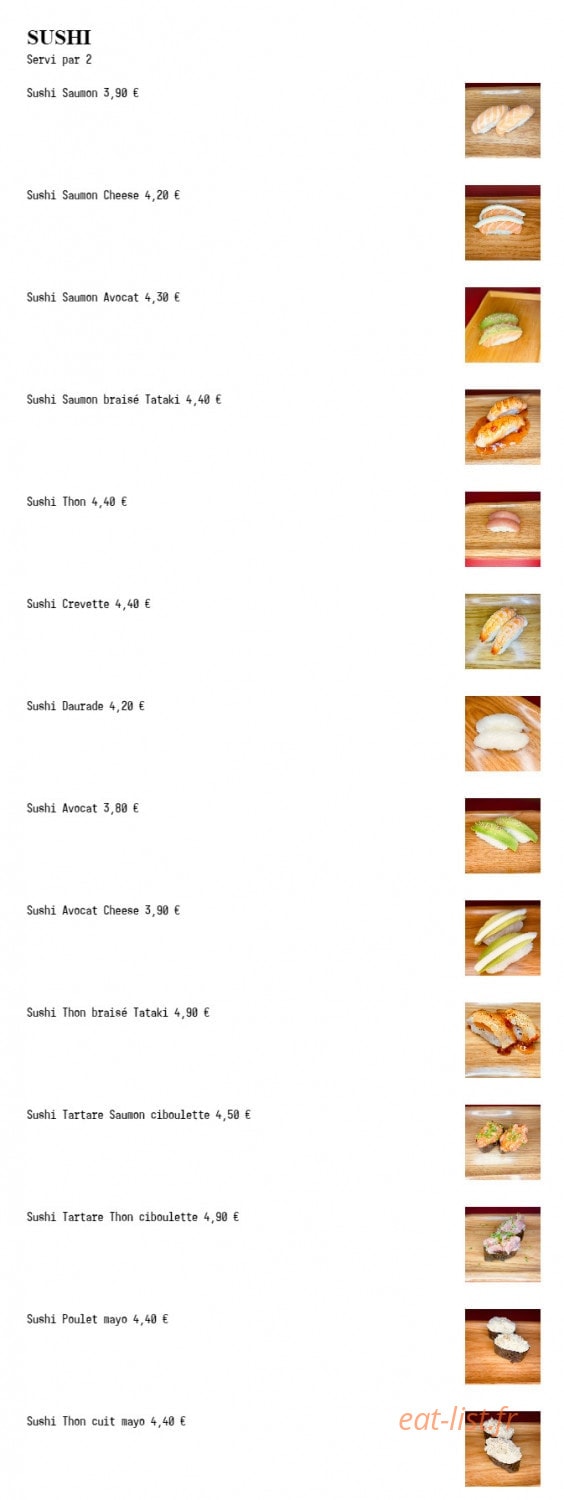 Fuji Sushi — carte page 6