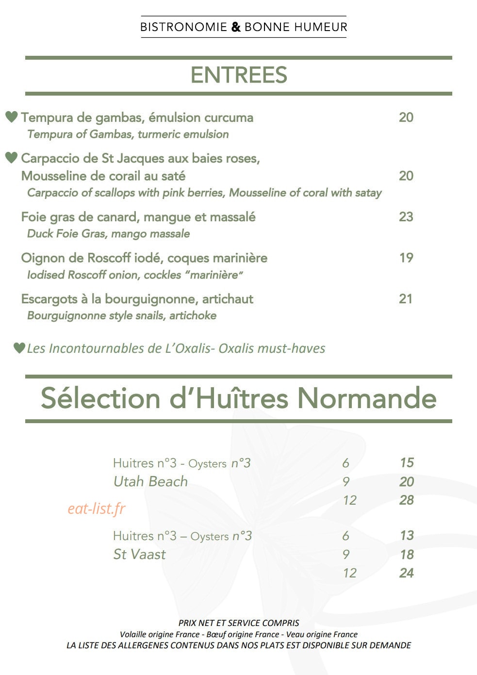 L'Oxalis — carte page 2